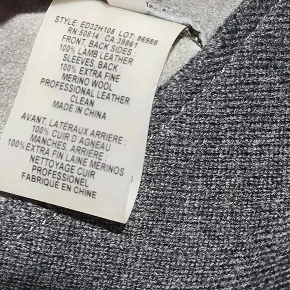 ELIE TAHARI $898 JOPLIN Genuine Lamb Leather MerinoWool Asymmetric Moto Jacket M - Picture 14 of 14